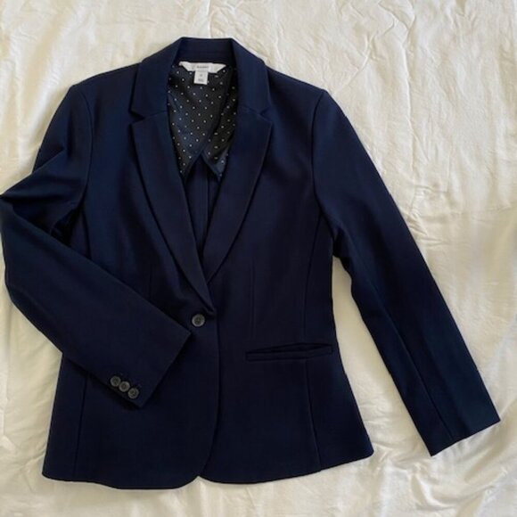 NWOT OLD NAVY Blue Stretch Knit Blazer Jacket Medium - Picture 12 of 12